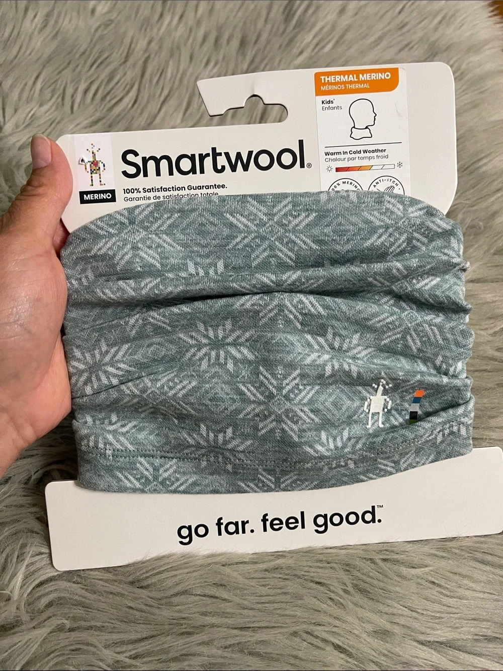 Smartwool Kids Teal Patterned Merino Neck Gaiter